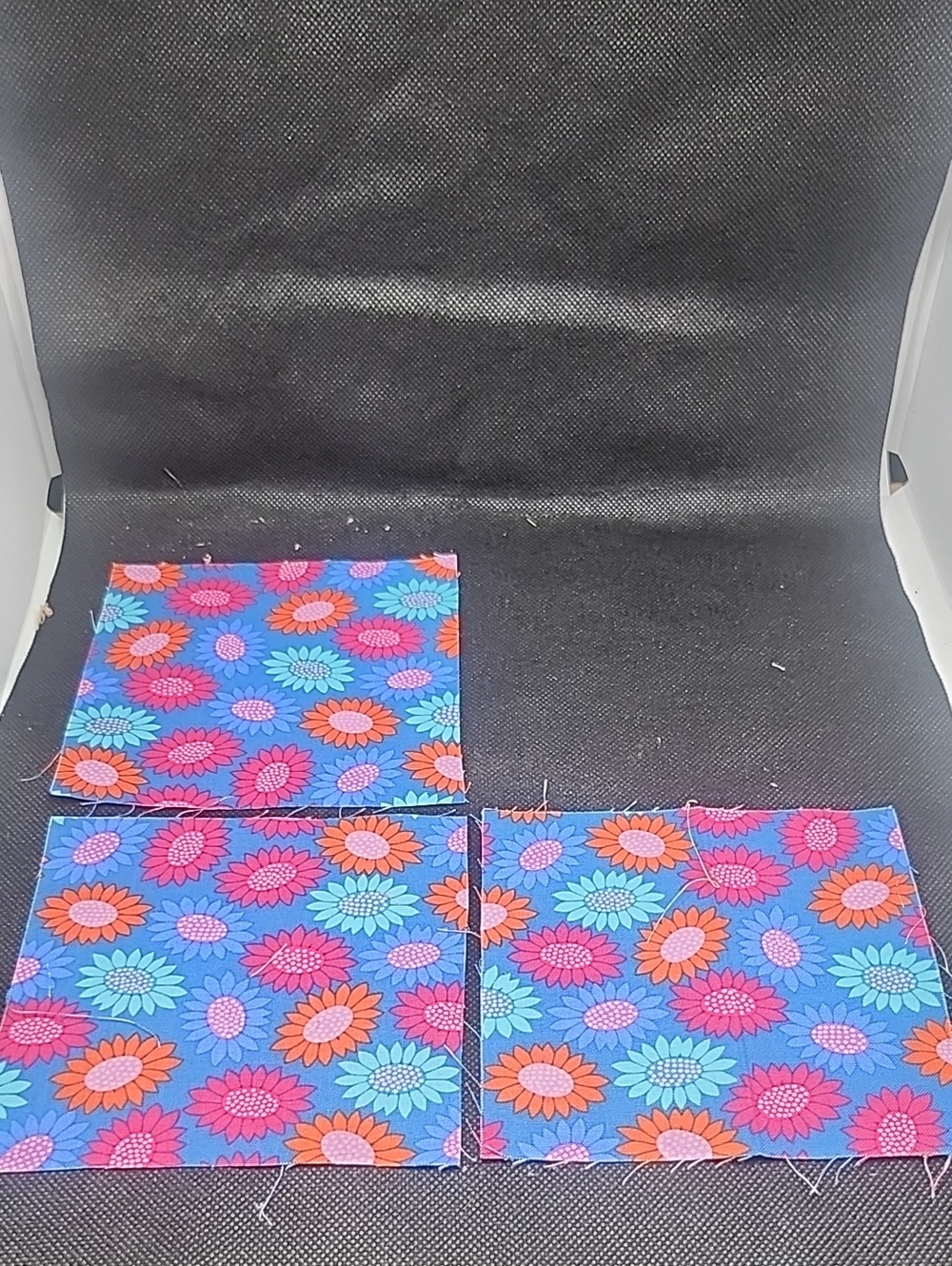 Floral Cotton Scarf Squares in Blue and Pink - Women's Accessories